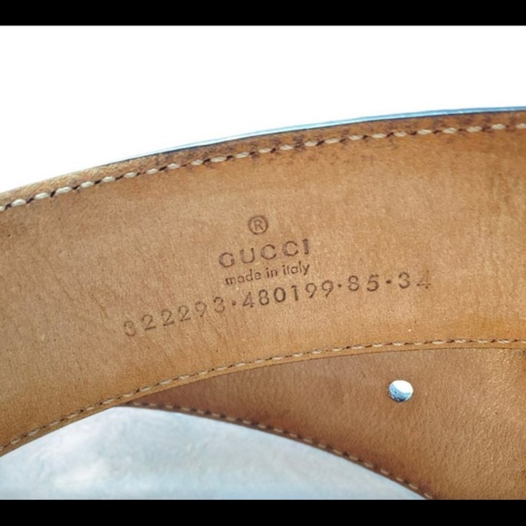 Gucci Mircrossima Belt With Dog Tag Authentic / Genuine size 85/34 - Picture 2 of 8